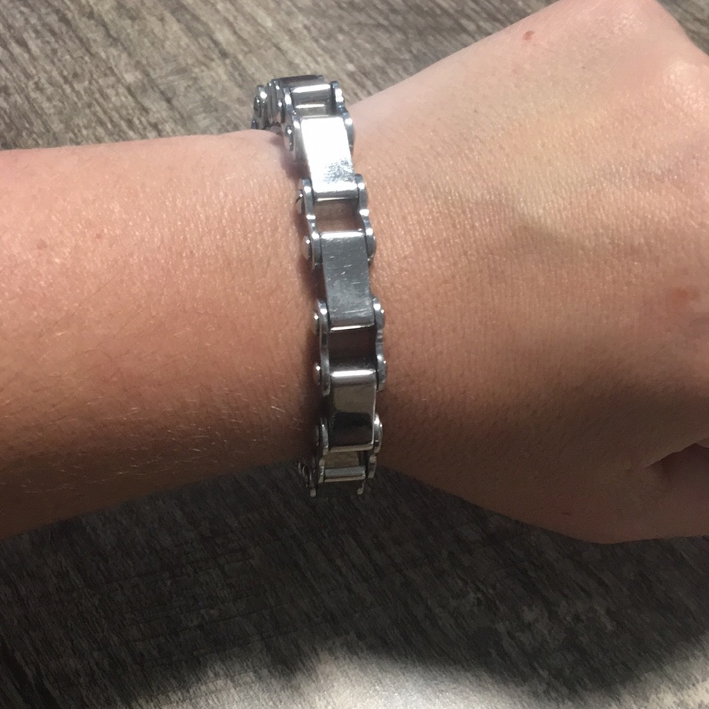 Motorcycle chain style bracelet